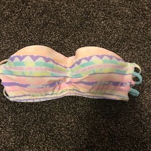 Neon push-up bandeau bathing suite top